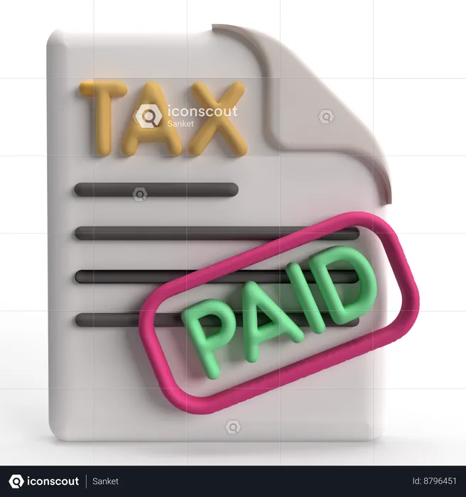 Tax Paid  3D Icon