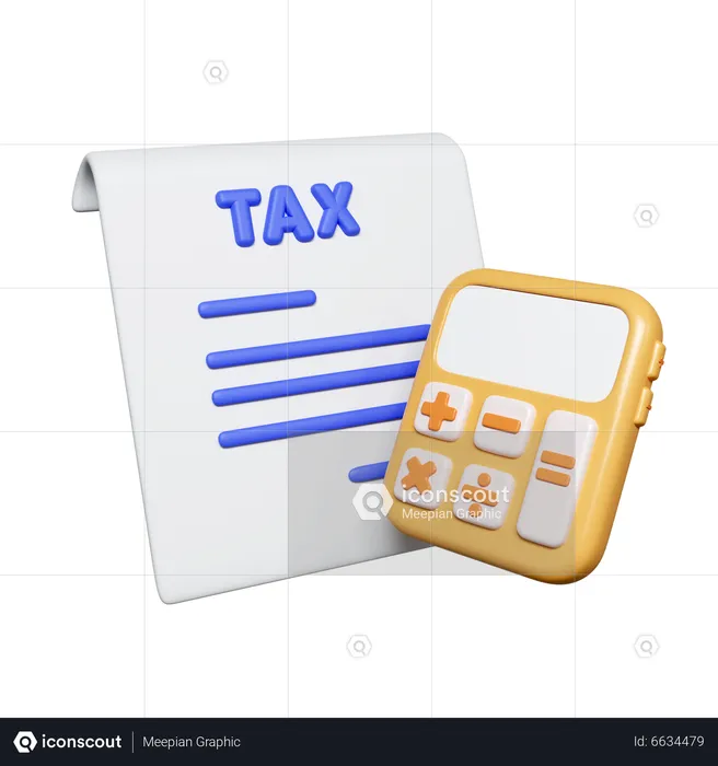 Tax Payment Calculation  3D Icon