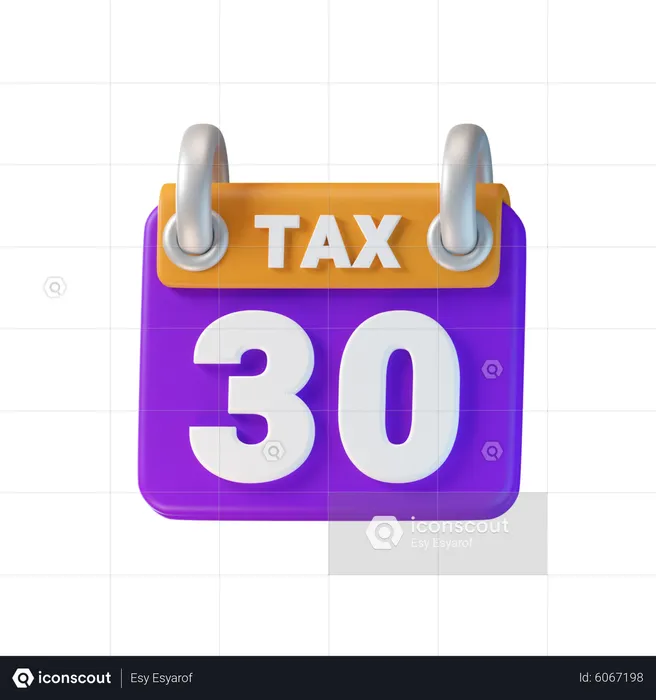 Tax Payment Date  3D Icon