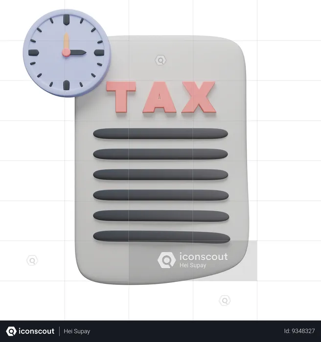 Tax Payment Deadline  3D Icon