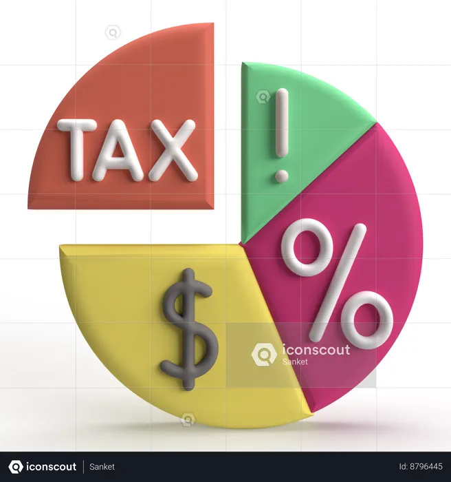 Tax Pie Chart  3D Icon