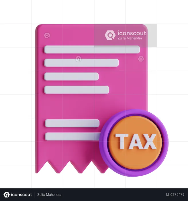 Tax Receipt  3D Icon