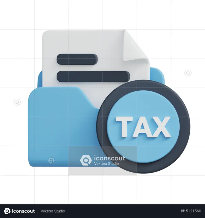 Taxation File Folder  3D Icon