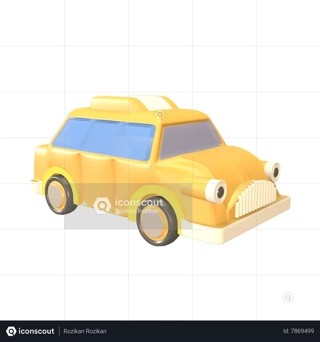 Taxi Car  3D Icon