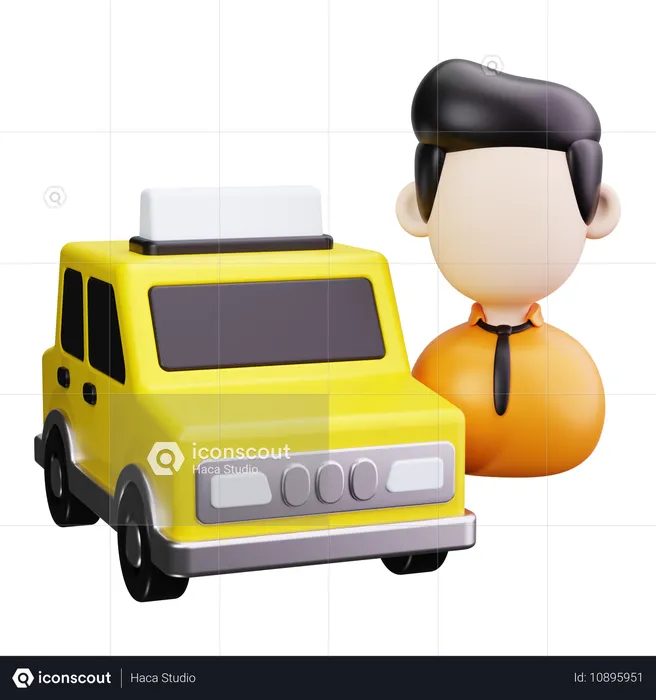 Taxi Driver  3D Icon