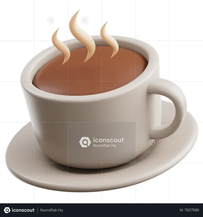 Taza de cafe caliente  3D Icon