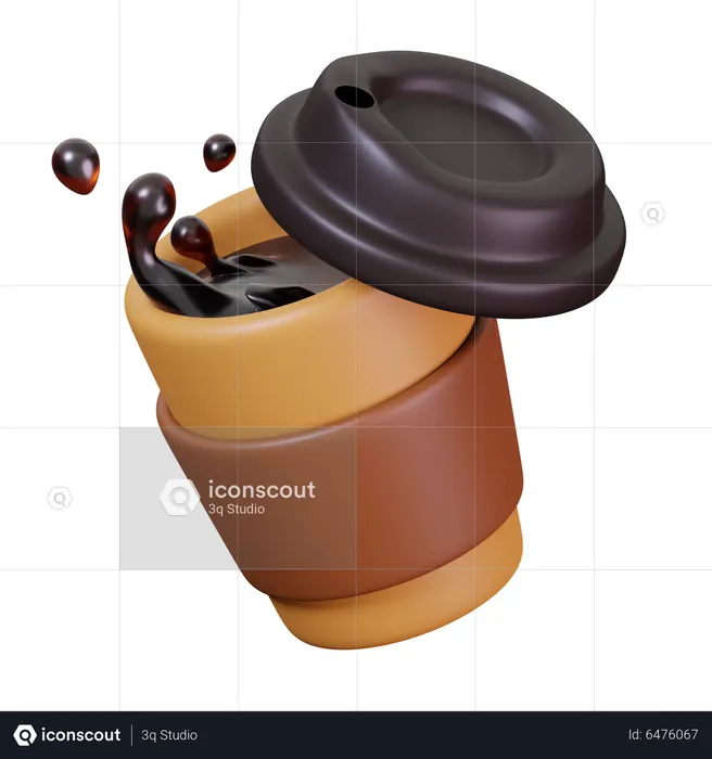 Taza de cafe frio  3D Icon