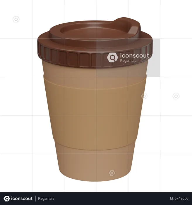 Taza de cafe frio  3D Icon