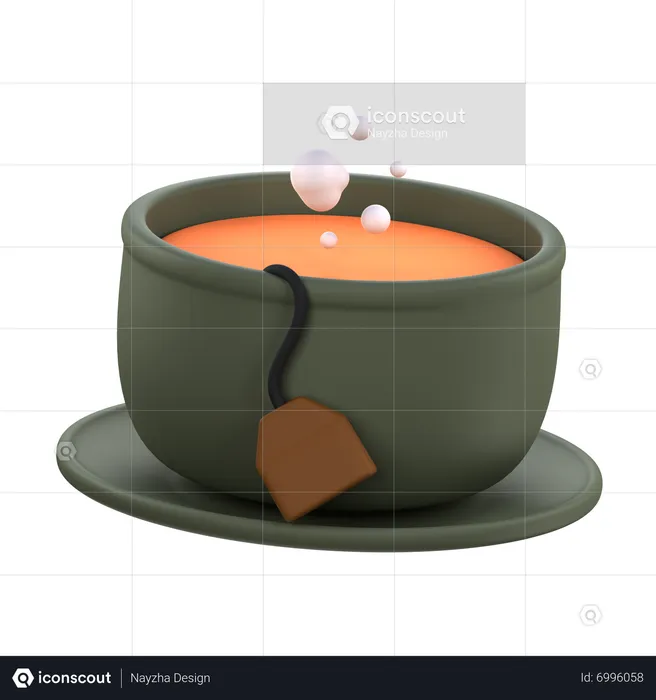 Taza de te caliente  3D Icon