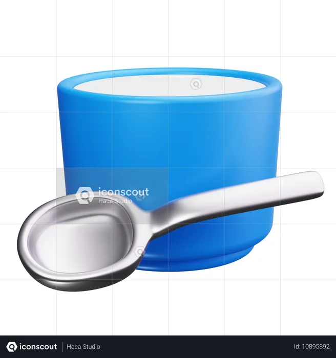 Taza de yogur de vainilla  3D Icon