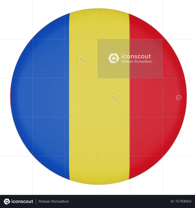 Tchad Flag 3D Icon