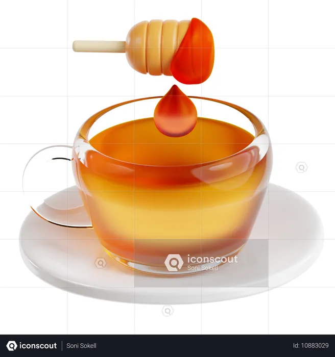 Té de miel  3D Icon