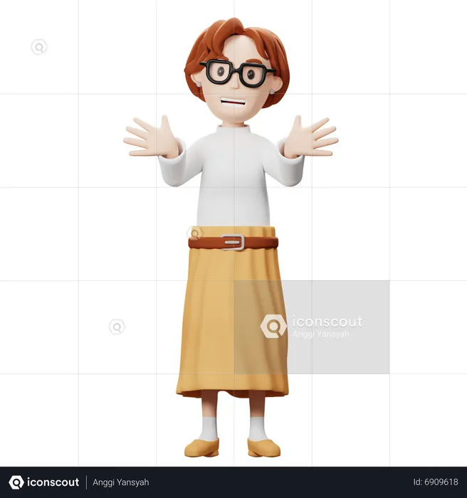 Teacher Explaining Something With Hand Gesture  3D Illustration