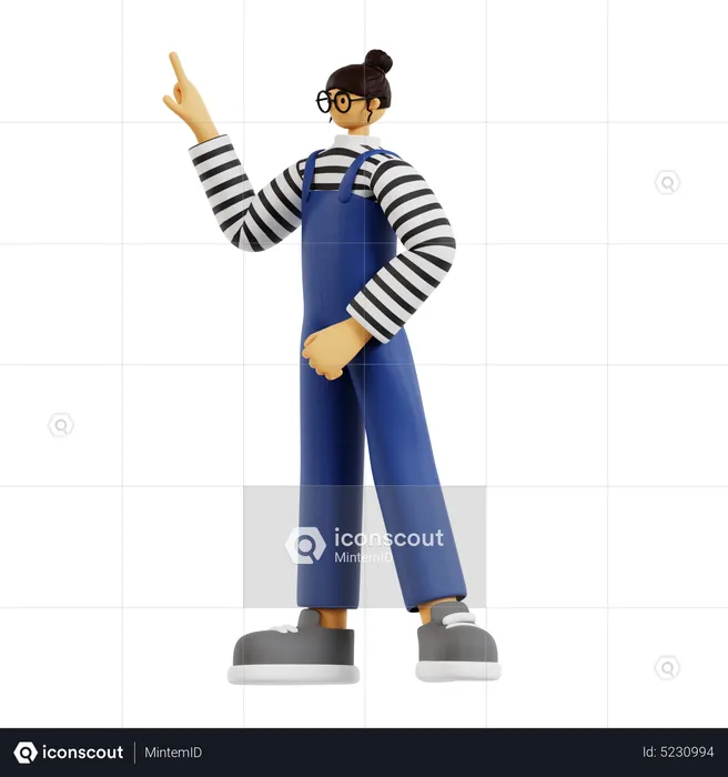 Teacher pointing finger  3D Illustration