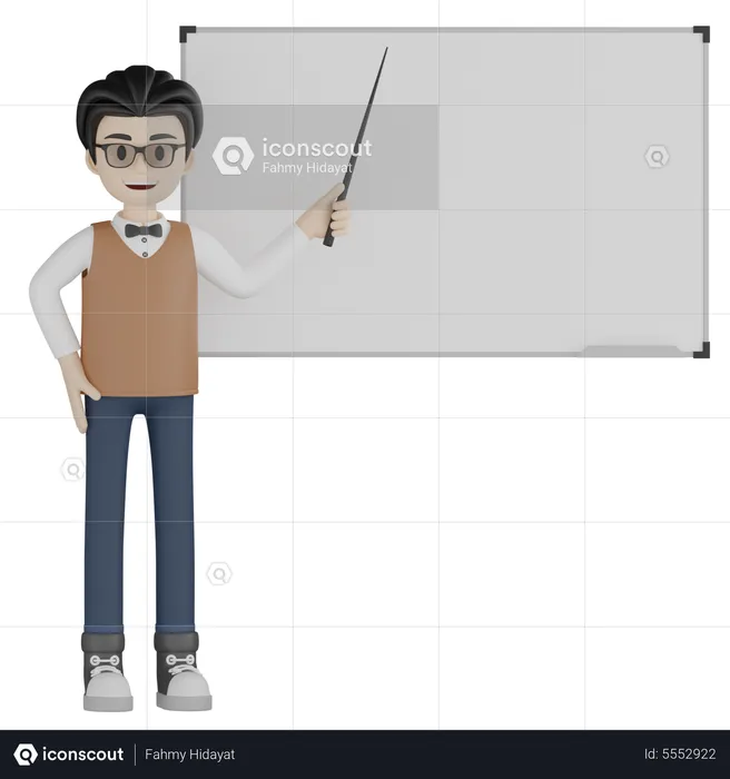 Teacher Presentation  3D Illustration