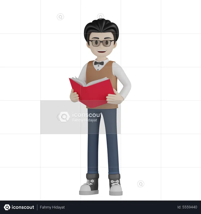 Teacher Read Book  3D Illustration