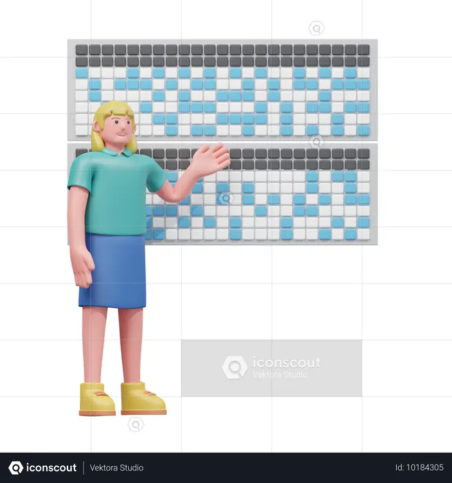 Teacher Setting Class Schedule  3D Illustration