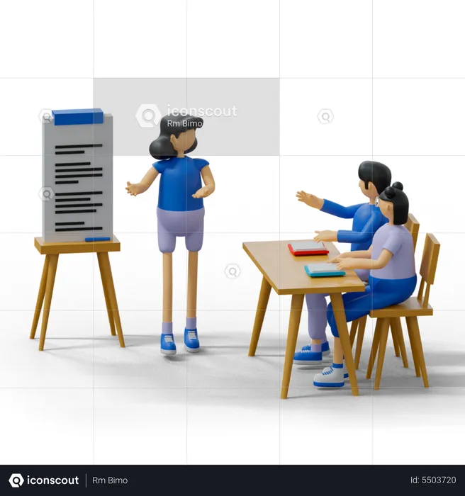 Teacher teaching in class  3D Illustration