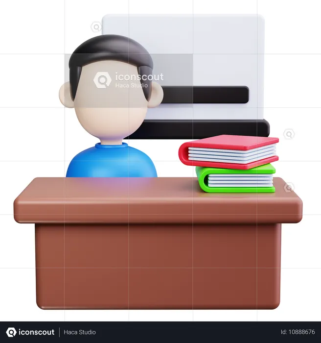 Teacher Teaching In Classroom  3D Icon