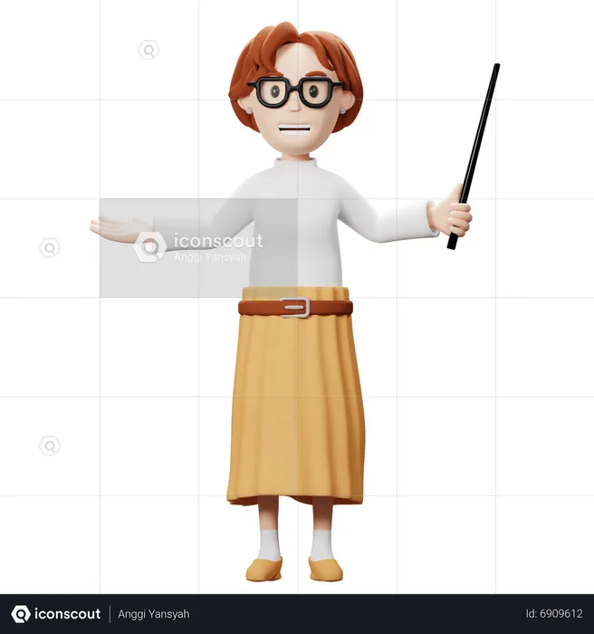 Teacher Teaching In Classroom  3D Illustration