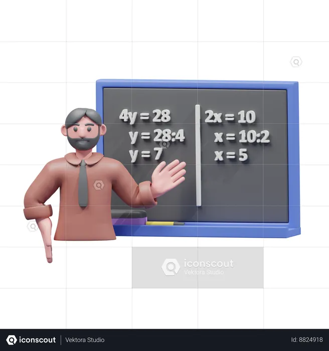 Teacher Teaching Math  3D Icon