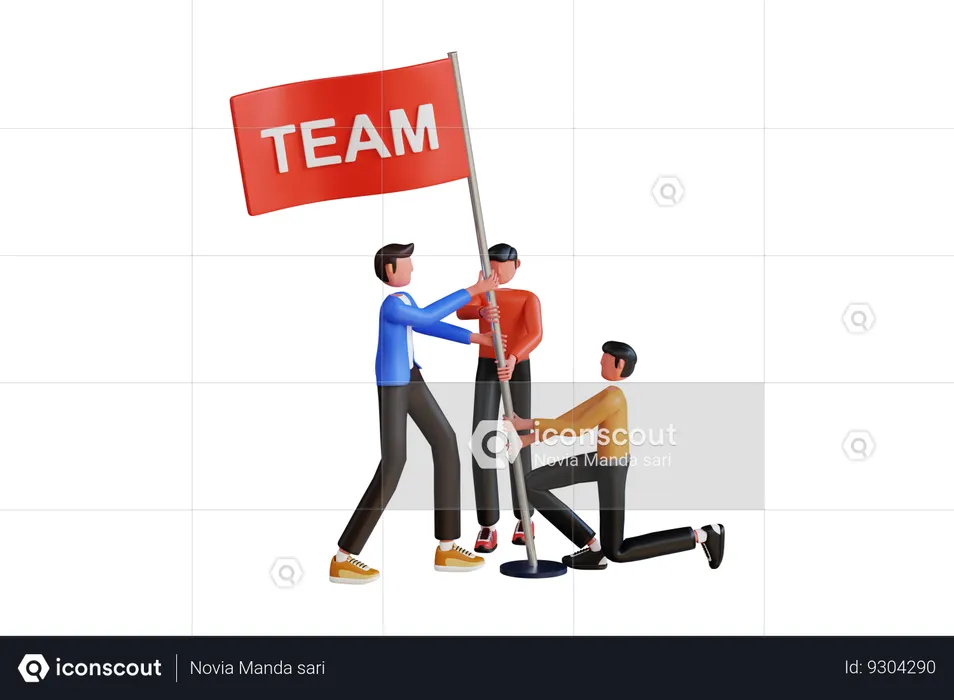 Team Building  3D Illustration