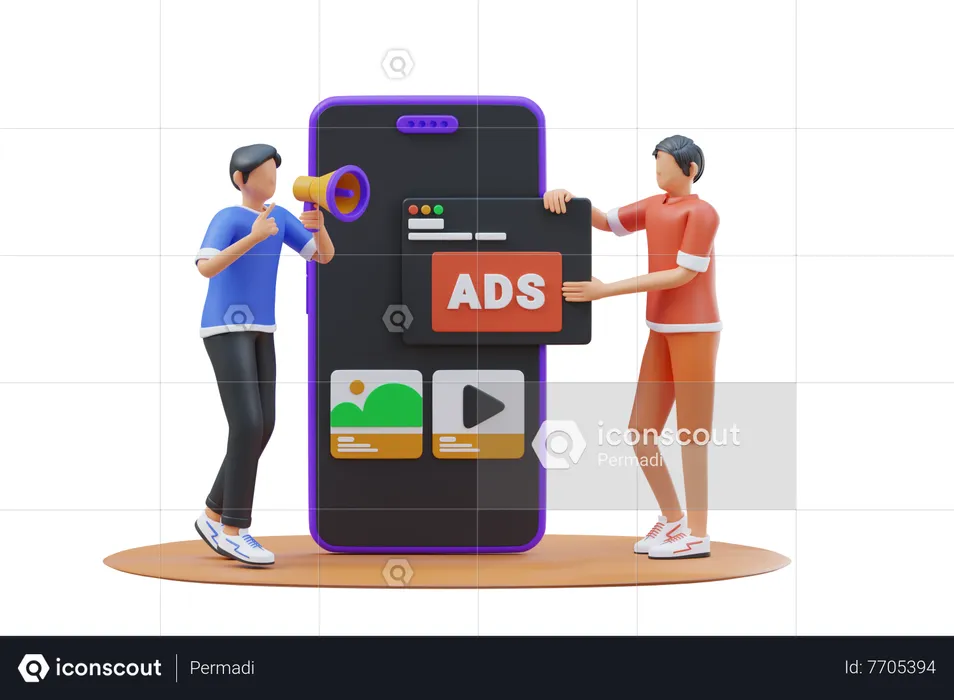 Team Doing Digital Marketing  3D Illustration