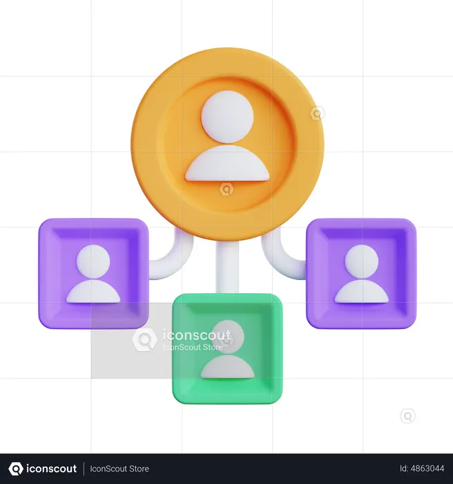 Team Network  3D Icon