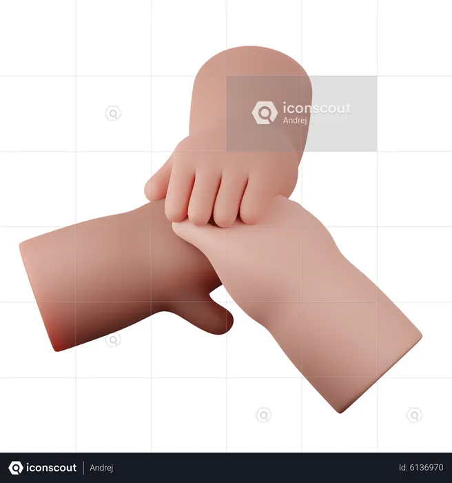 Teamwork hand gesture  3D Icon