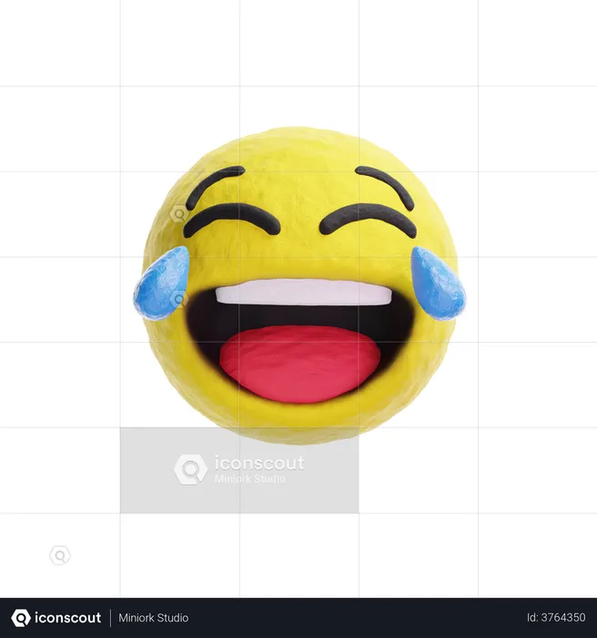 Tear Of Joy Emoji Logo 3D Logo