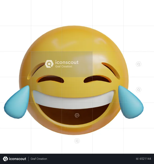 Tearjoy emoji with water in head laugh Emoji 3D Icon