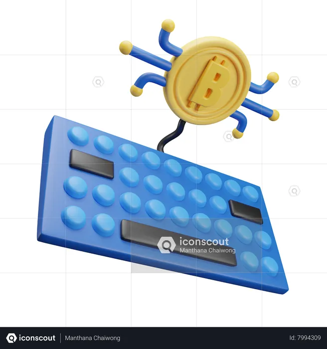 Teclado bitcoin  3D Icon