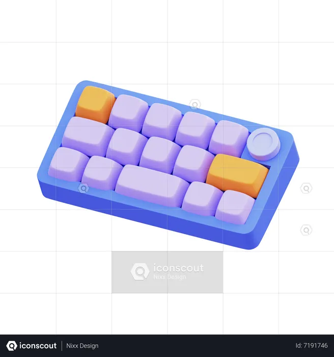 Teclado de botão  3D Icon