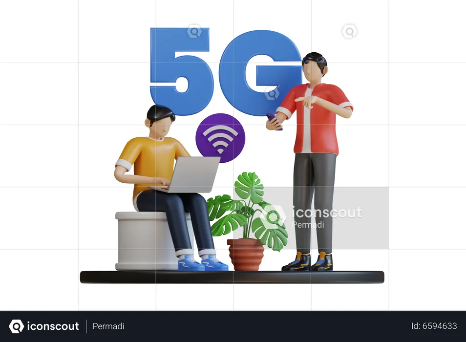 Tecnología 5G  3D Illustration