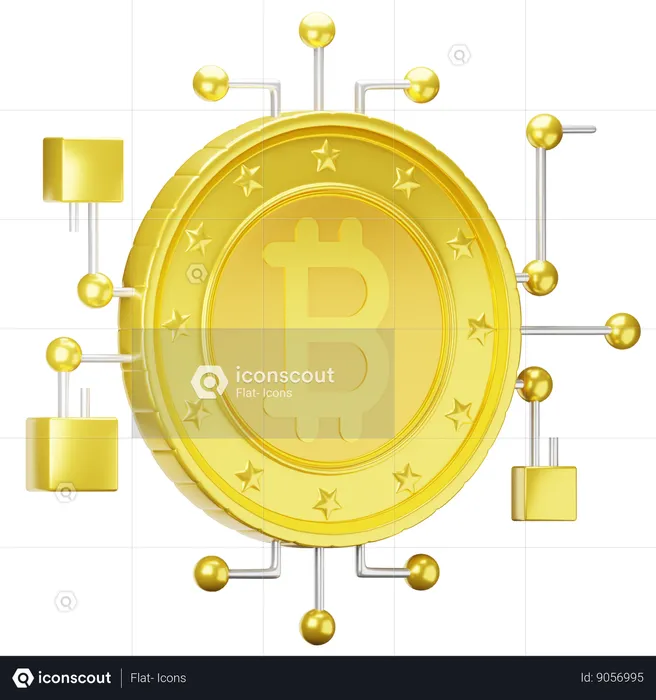 Tecnologia Bitcoin  3D Icon