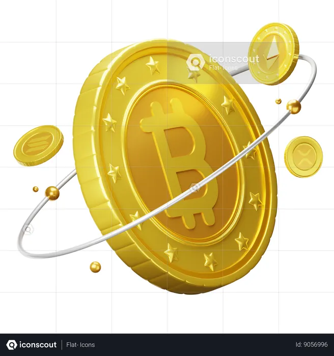 Tecnología Bitcoin  3D Icon