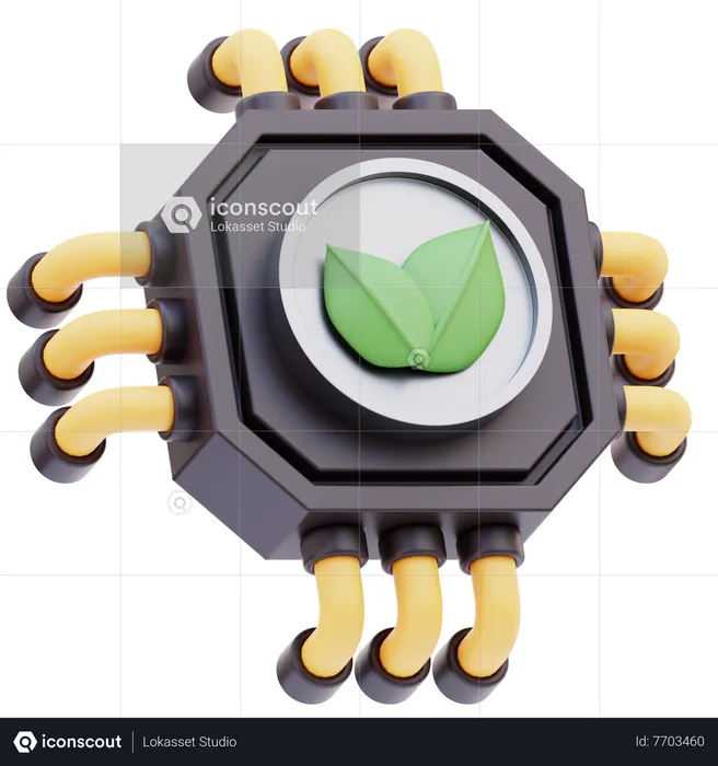 Tecnologia verde  3D Icon