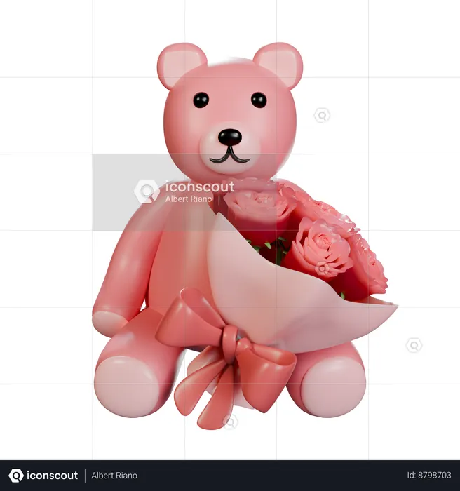 Teddy Bear Bouquet  3D Icon
