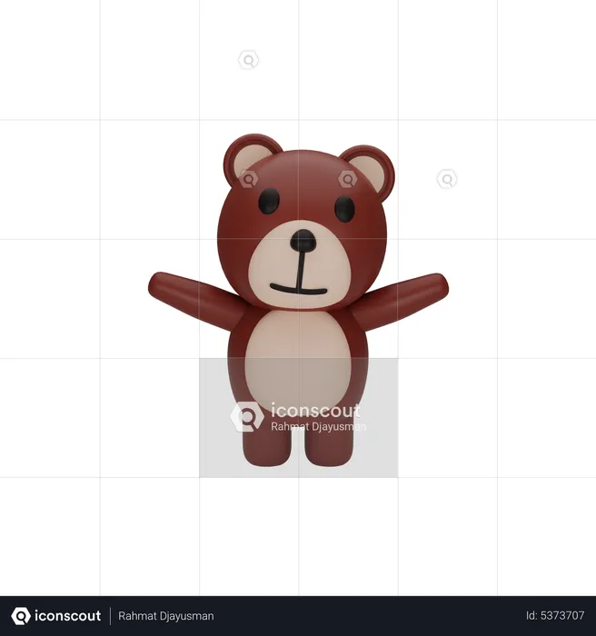 Teddy Bear Waiting For Hug  3D Icon