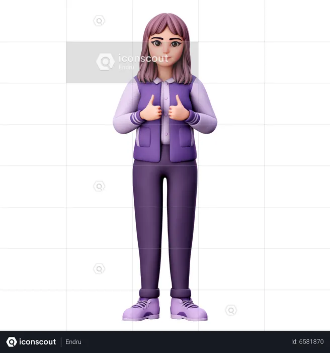 Download Roblox Girl Avatar Posing on Purple Background