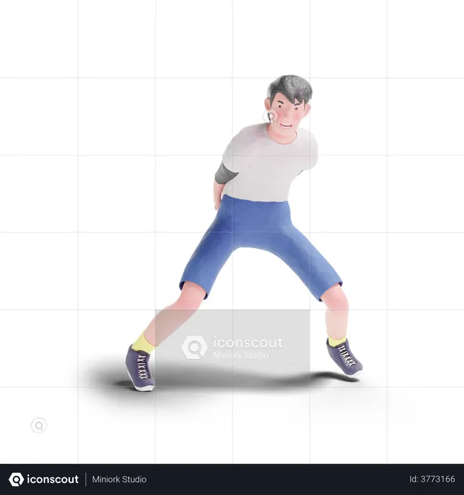 Teenager boy dancing  3D Illustration