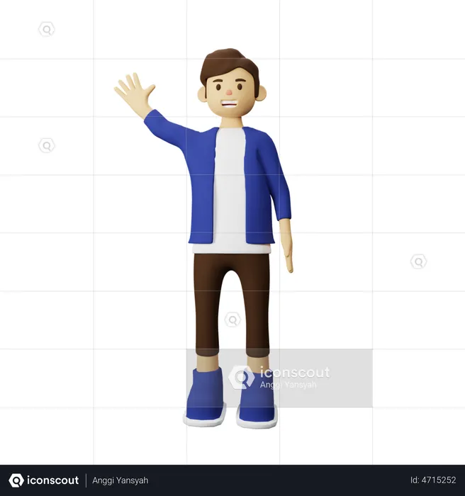 Teenager Say hello  3D Illustration