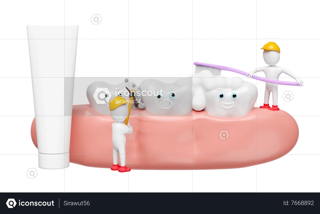 Teeth cleaning plaque  3D Illustration