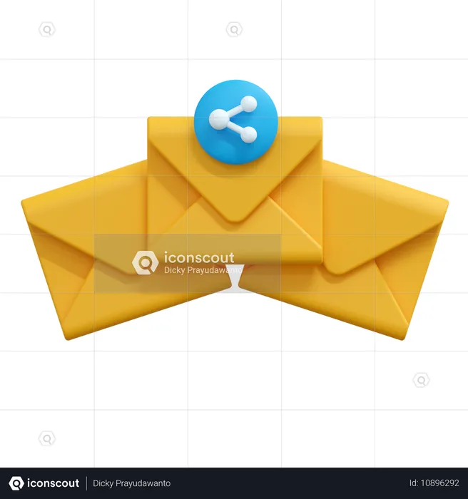 E-Mail-Nachricht teilen  3D Icon