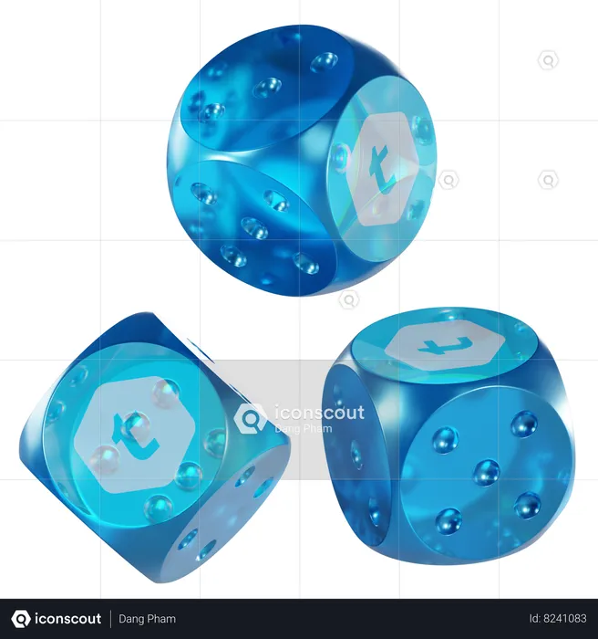 Tel Glass Dice Crypto  3D Icon