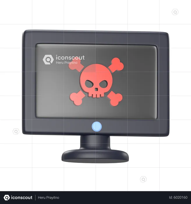 Tela do PC com malware  3D Icon