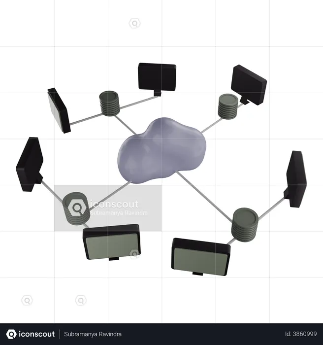 Telco Cloud  3D Illustration