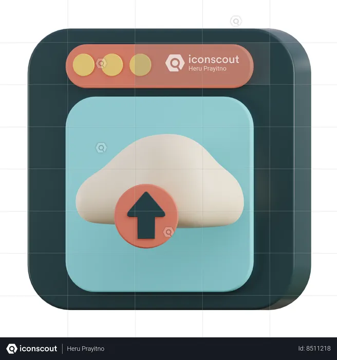 Téléchargement dans le cloud  3D Icon