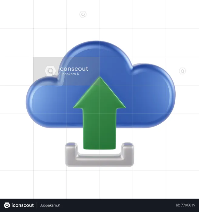 Téléchargement dans le cloud  3D Icon