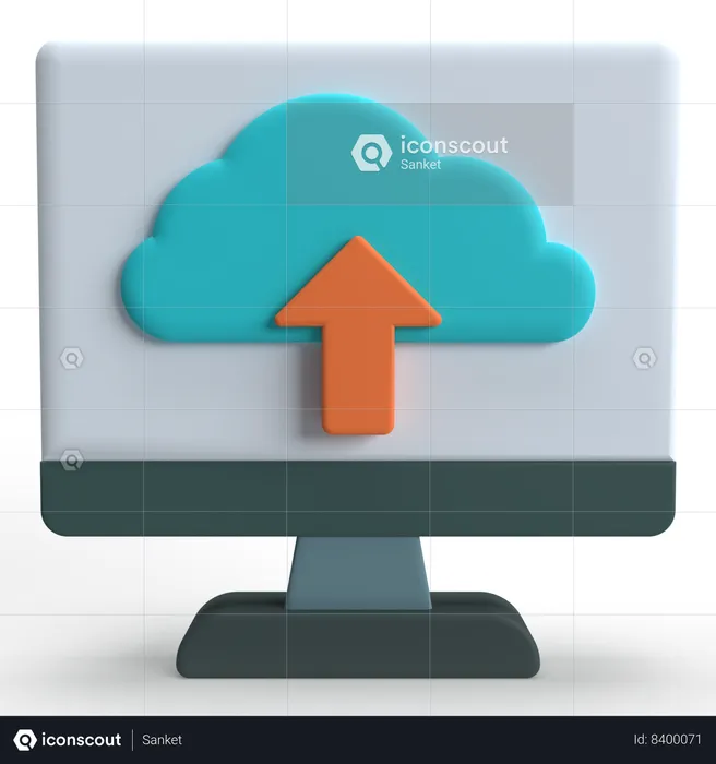 Téléchargement dans le cloud  3D Icon